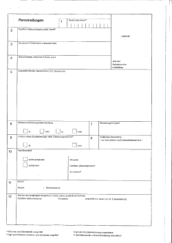 Personalbogen - SCHULAMT