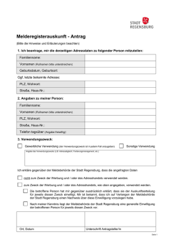 Melderegisterauskunft - Antrag