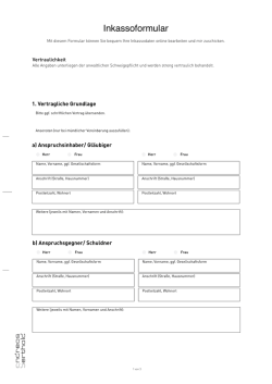 Inkassoformular - Rechtsanwalt Andreas Berthold