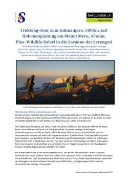 Trekking-Tour zum Kilimanjaro, 5895m, mit