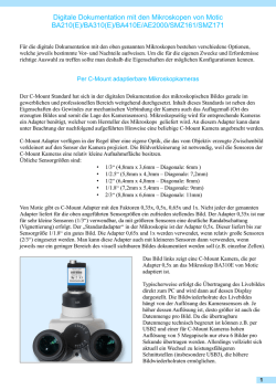 Digitale Dokumentation mit Motic-Mikroskopen