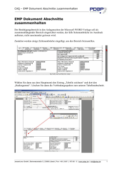 EMP Dokument Abschnitte zusammenhalten