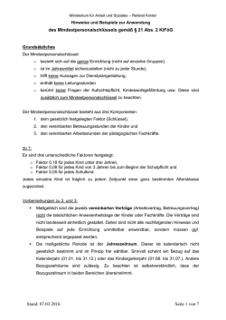 Hinweise und Beispiele zur Anwendung des
