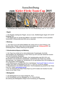 Ausschreibung zum Kieler-Förde-Team-Cup 2015