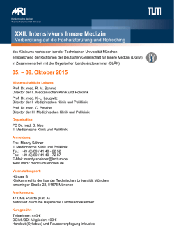 Vorläufiges Programm - Klinikum rechts der Isar