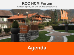Agenda - ROC Deutschland GmbH