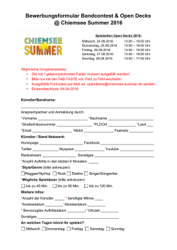 Formular - Der Chiemsee Summer