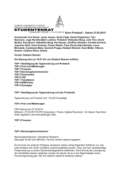 Stura Protokoll – Datum 21.05.2015