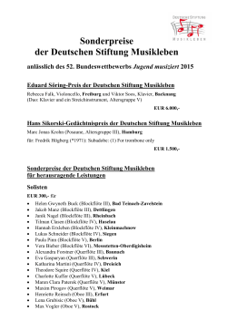 Liste der Preisträger 2015 - Deutsche Stiftung Musikleben