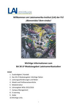 Leitfaden für Erstsemester WiSe15/16 - Lateinamerika