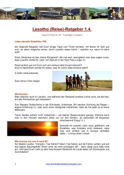 LESOTHO Reise-Ratgeber 1.4.