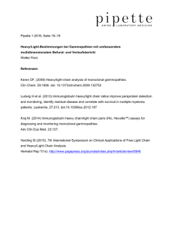 Heavy/Light-Bestimmungen bei Gammopathien mit umfassendem
