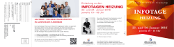 INFOTAGE HEIZUNG 23. und 24. Januar 2016 jeweils 10