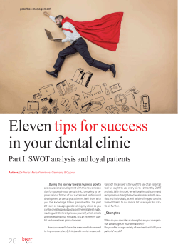Eleven tips for success in your dental clinic