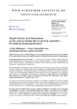 illegale Einreise, keine Kriminalpr&auml;vention - Institut-fuer