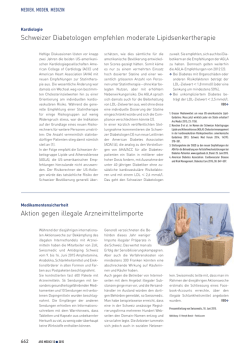 Schweizer Diabetologen empfehlen moderate Lipidsenkertherapie