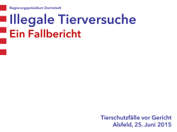Dr. Tobias Lackner: Durchführung illegaler Tierversuche