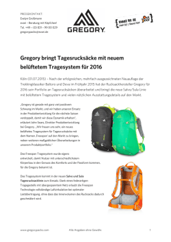 Gregory bringt Tagesrucks&auml;cke mit neuem bel&uuml;ftetem