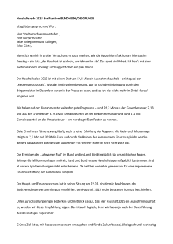 Haushaltsrede 2015 - Grüne Stadtverband Herborn