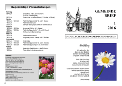 Gemeindebrief 01-2016 - Evangelische Kirchengemeinde