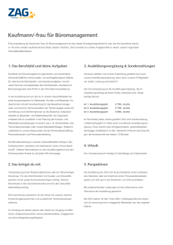 Kaufmann Büromanagement - ZAG Personal & Perspektiven