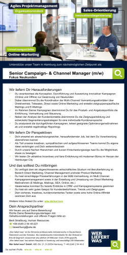 Senior Campaign- & Channel Manager (m/w)