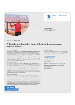 IT Healthcare Spezialist (m/w) Klinische Anwendungen Sana IT