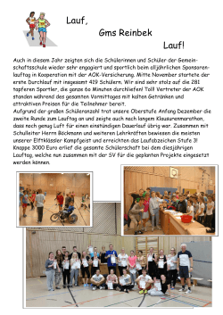 Sponsorenlauf 2015 - Gemeinschaftsschule Reinbek