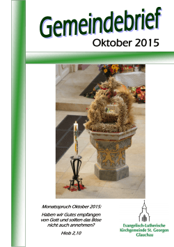 Gemeindebrief Oktober 2015 - Kirchgemeinde St. Georgen Glauchau