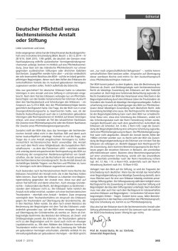 Deutscher Pflichtteil versus liechtensteinische Anstalt oder Stiftung