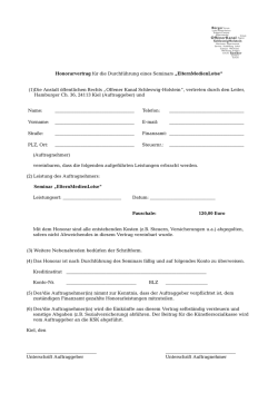 Honorarvertrag f&uuml;r die Durchf&uuml;hrung eines Seminars