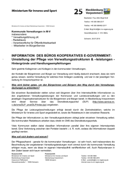INFORMATION DES B&Uuml;ROS KOOPERATIVES E