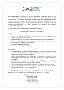 GVG Corporate Finance Advisors mit B&uuml;ros in Wiesbaden, London