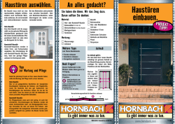 Haust&uuml;ren einbauen.