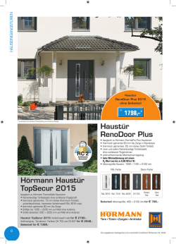 Hörmann Haustür TopSecur 2015 Haustür renoDoor Plus