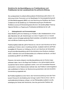 Praktikumsrichtlinien - Landeszentrale für politische Bildung Baden