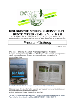 Pressemitteilung   - Biologische Schutzgemeinschaft Hunte Weser