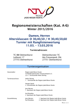 Regionsmeisterschaften (Kat. A-6) - NTV: Region Jade-Weser