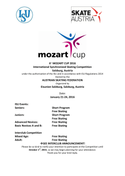 6th MOZART CUP 2016 International Synchronized Skating
