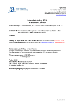 Intensivtraining 2016 in Steinen/Lörrach