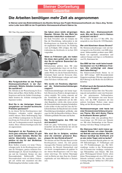 Dorfzeitung Steinen Juli 15, Interview mit Projektleiter