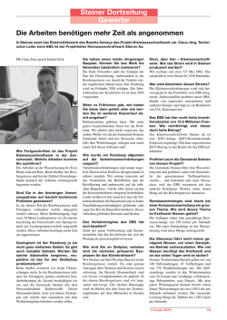 Dorfzeitung Steinen Juli 15, Interview mit Projektleiter
