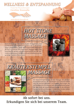 Warmsteinmassage (Hot Stone) ist eine Massageform unter