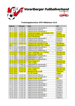 Spieltermine, Turniertermine 2015/2016