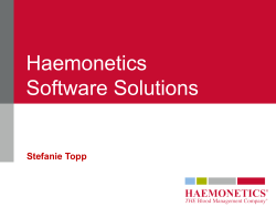 St. Topp: Haemonetics innovative Softwarelösungen