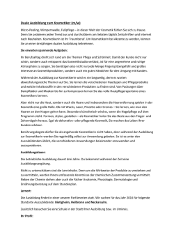 Duale Ausbildung zum Kosmetiker (m/w)