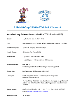 2. Rabbit-Cup 2016 in Zürich & Küsnacht