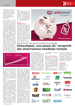 Einkaufspool &bdquo;one-power.de&ldquo; verspricht den