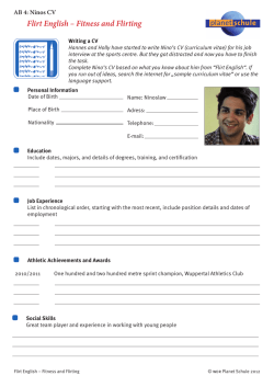 Flirt English: Fitness and Flirting, Ninos CV