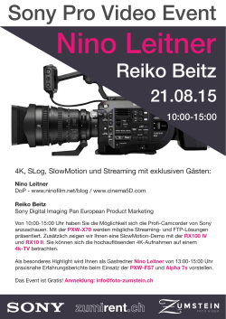 Sony Pro Video Event - Foto Video Zumstein AG